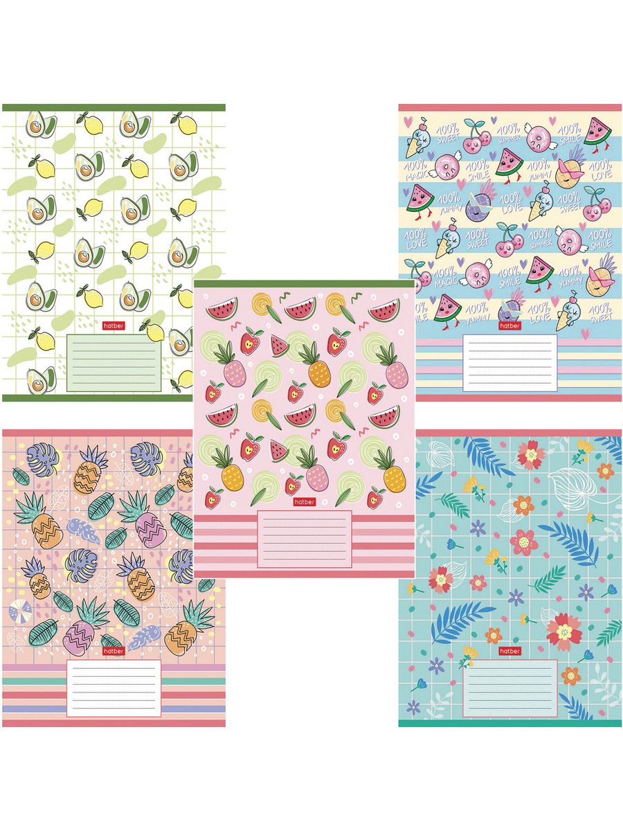 

Тетради 18 л, клетка, обложка картон, Фруктис 20 шт.