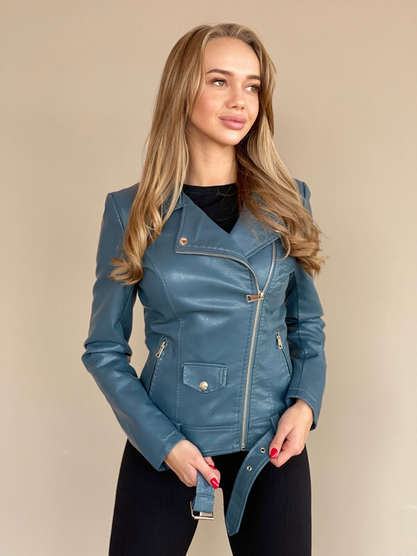 Кожаная куртка женская E-Lisman&ZG 063S синяя S
