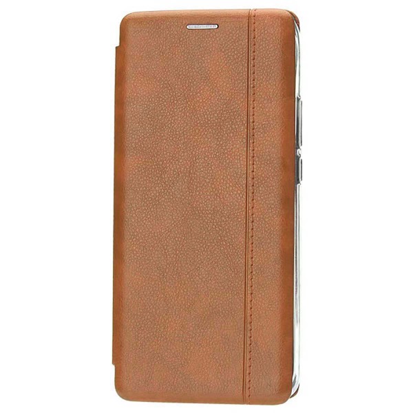 фото Чехол книжка для xiaomi mi note 10 fashion case retro line коричневый