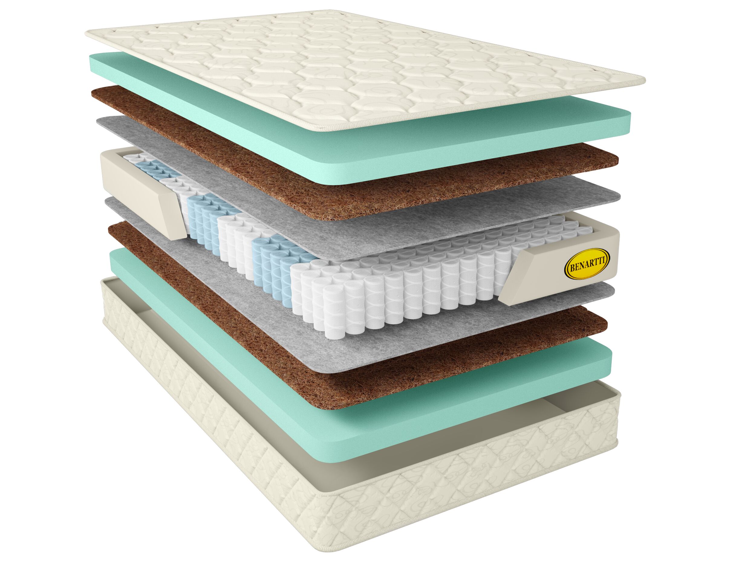 

Матрас Benartti Classic Mega Hard S1000 75х190, Бежевый;белый;серый;серебристый, Classic Mega Hard S1000