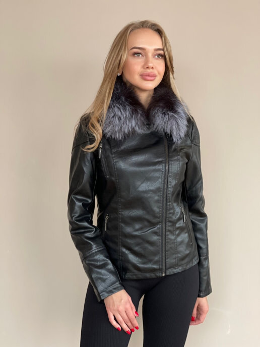 Кожаная куртка женская E-Lisman&ZG 1592 черная S