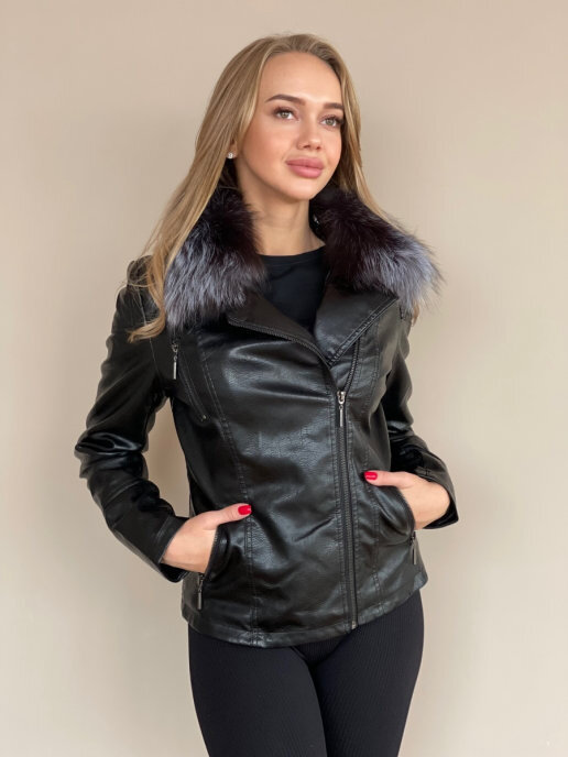 

Кожаная куртка женская E-Lisman&ZG 1592 черная XL, 1592