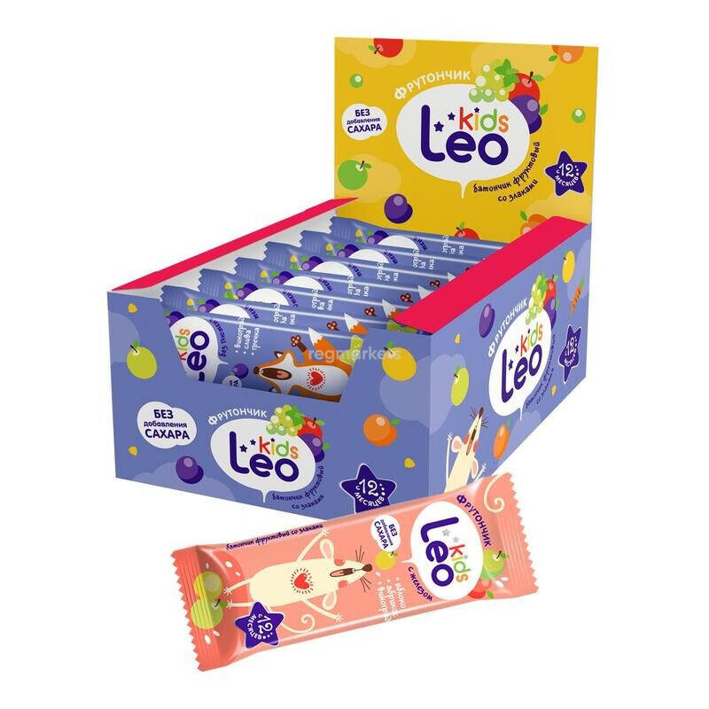 

Батончик Leo Kids Фрутончик фрукт. со злак. ябл., курага, рис, 20гх24шт/уп