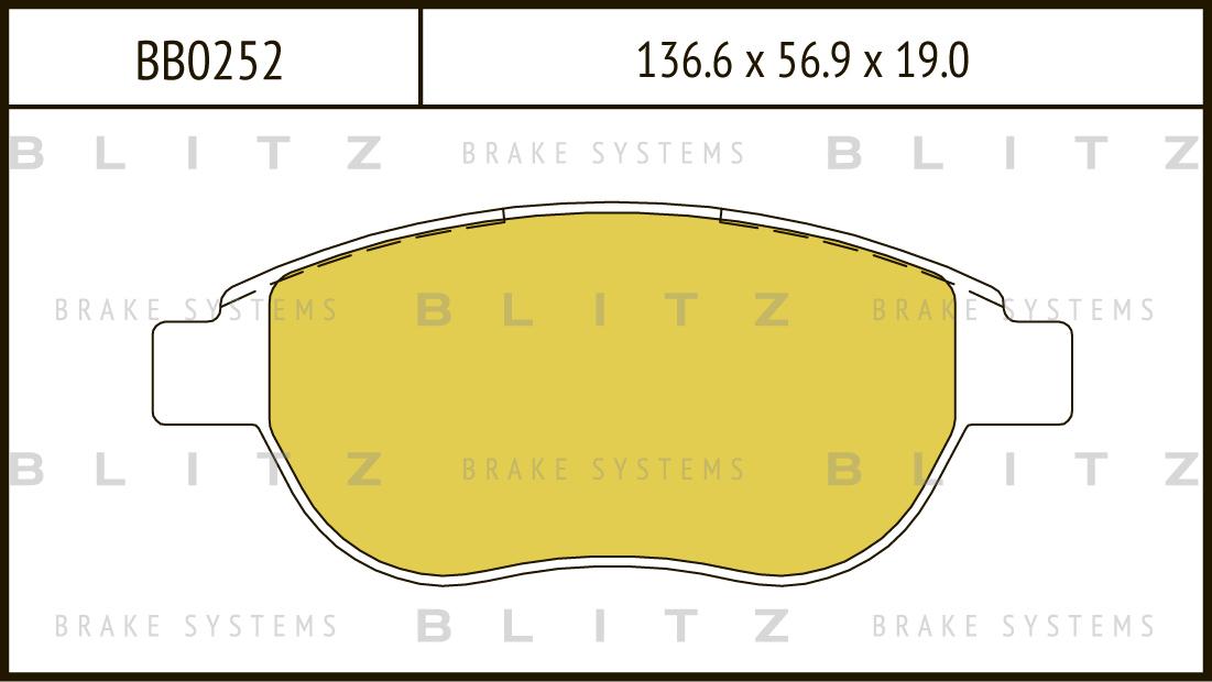 

Тормозные колодки BLITZ передние дисковые bb0252