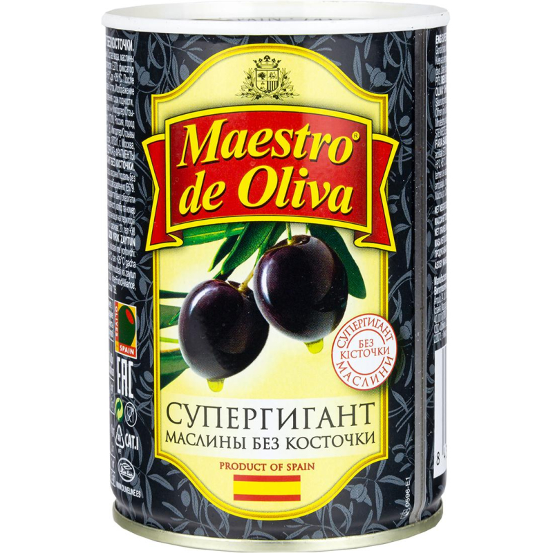 

Маслины Консервация Maestro de Oliva Супергигант без косточки, 425г