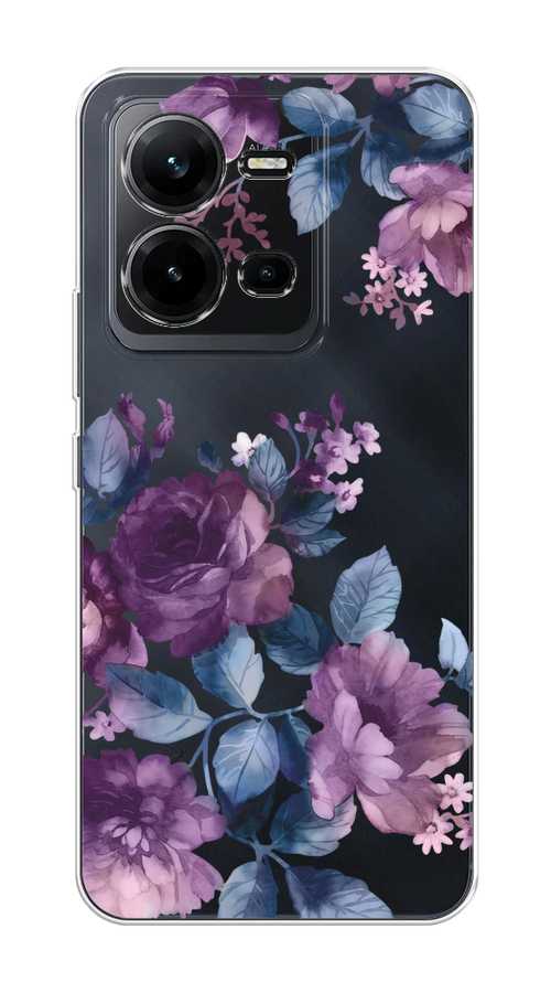 

Чехол на Vivo V25/V25e "Purple Blossoms", Синий;фиолетовый, 267650-1
