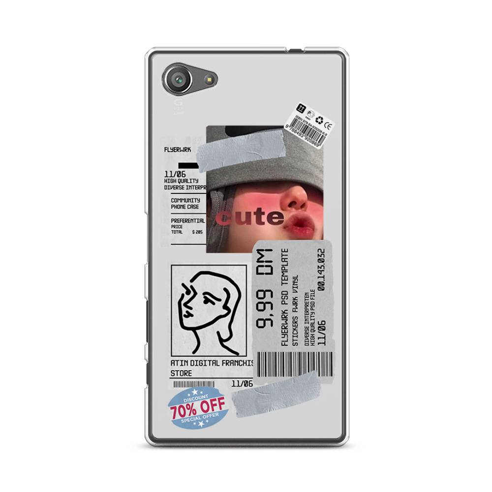 

Чехол для Sony Xperia Z5 compact "Cute girl collage", Розовый;серый;голубой, 52250-6