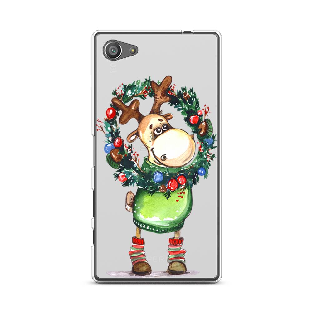 

Чехол для Sony Xperia Z5 compact "Олень с новогодним венком", 52250-4