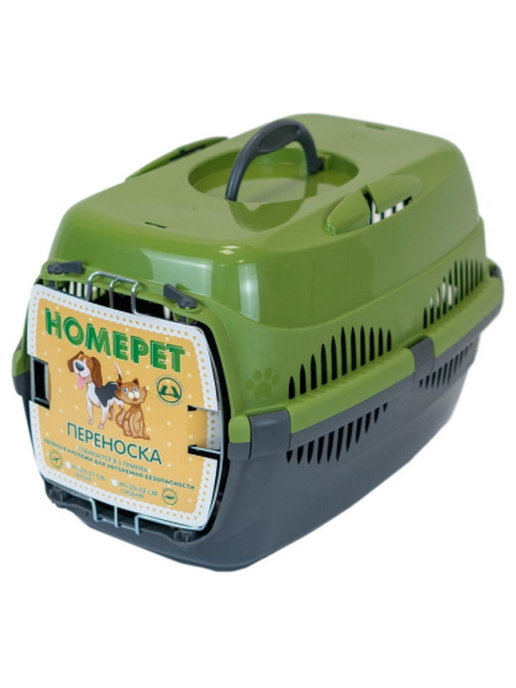 фото Контейнер для кошек homepet 29x43x27см зеленый, серый