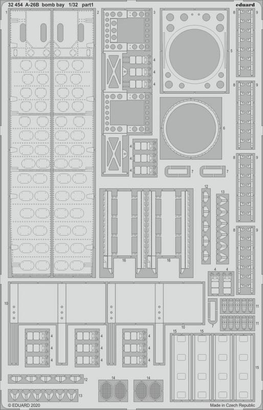 

Фототравление Eduard 32454 A-26B bomb bay 1/32, Однотонный