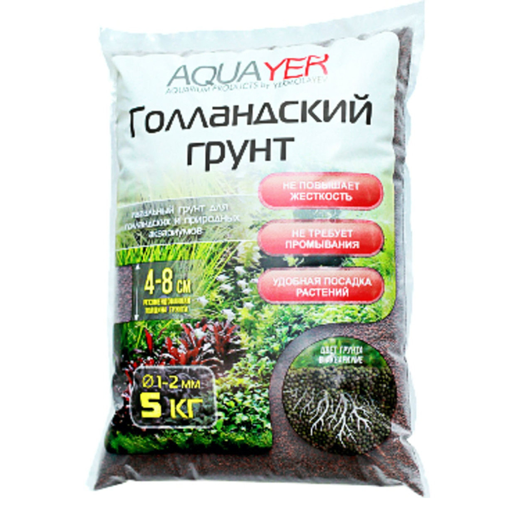 

Грунт для аквариума Aquayer гранулы, черный, 2мм, 5кг
