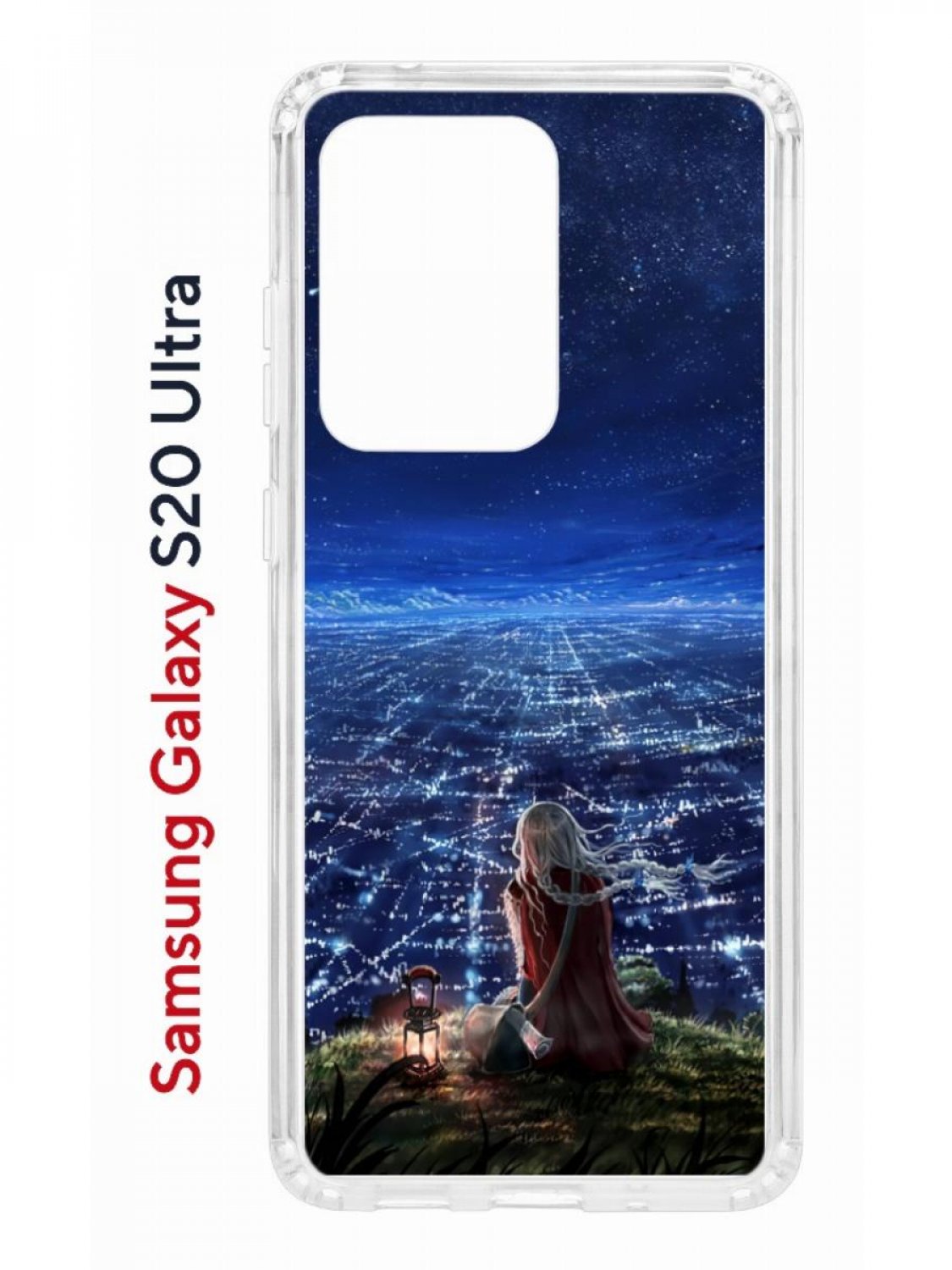 

Чехол на Samsung Galaxy S20 Ultra Kruche Print Ночные Огни,противоударный бампер с принтом, Прозрачный;синий;зеленый;белый, Самсунг Галакси с20 Ультра