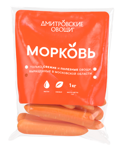 Морковь Дмитровские овощи мытая 1 кг