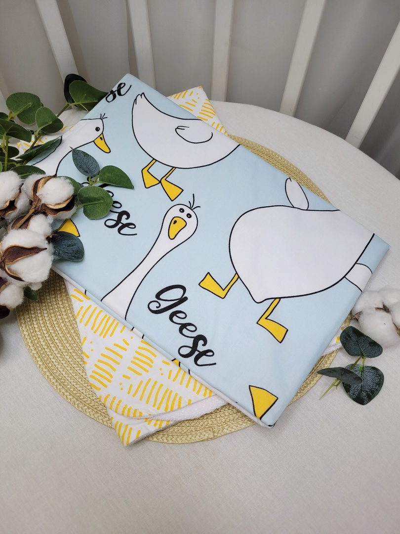 Набор детских пеленок непромокаемых Гуси на мятном, 2шт, 70х100см