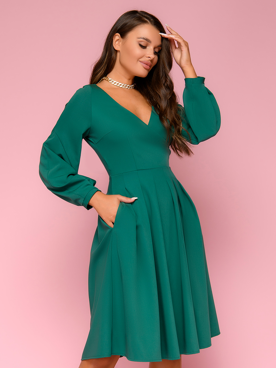 фото Платье женское 1001dress 0142101-02556 зеленое 44 ru