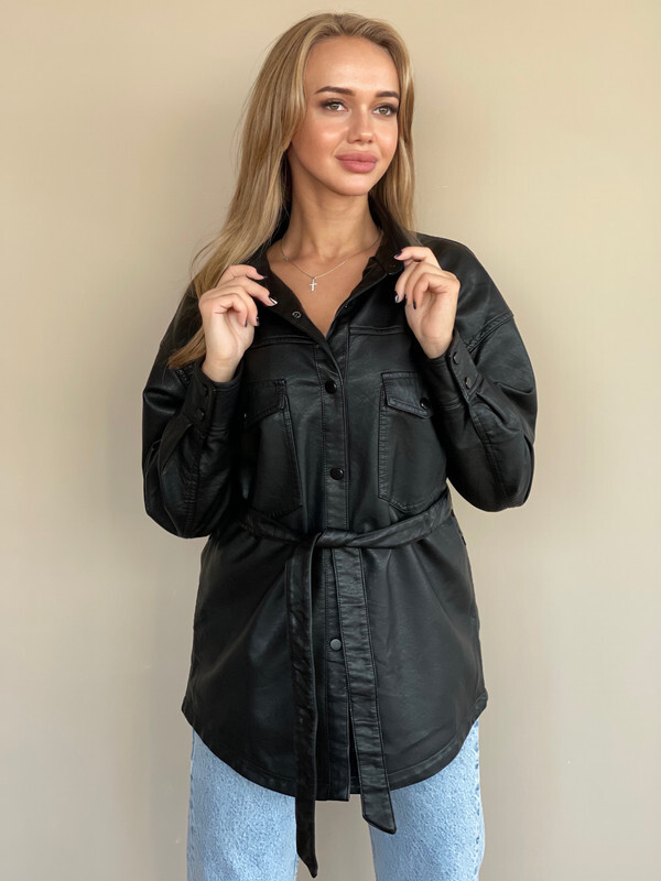 

Кожаная куртка женская E-Lisman&ZG 178 черная 3XL, 178