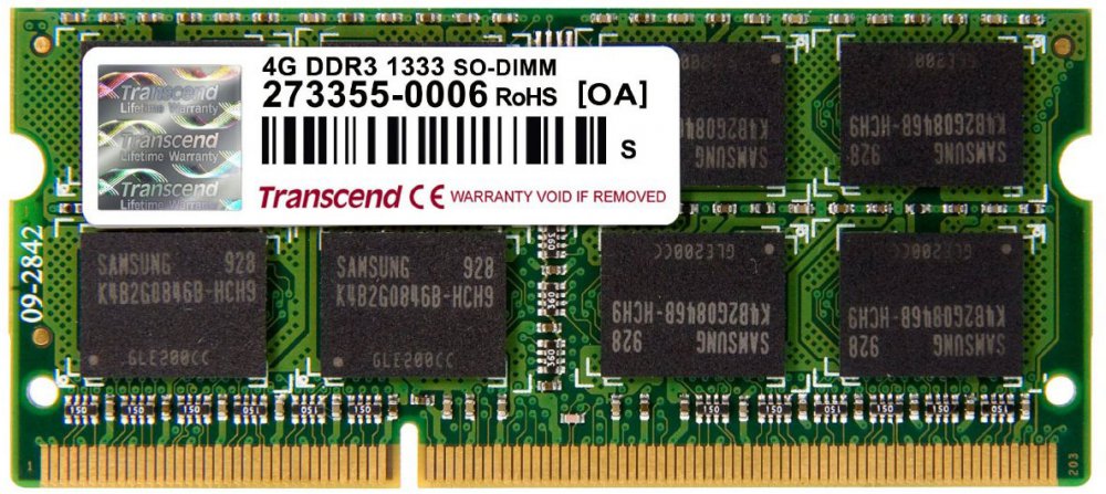 

Оперативная память Transcend 4Gb DDR-III 1333MHz SO-DIMM (TS512MSK64V3N), Оперативная память для ноутбука Transcend TS512MSK64V3N SO-DIMM 4Gb DDR3 1333MHz