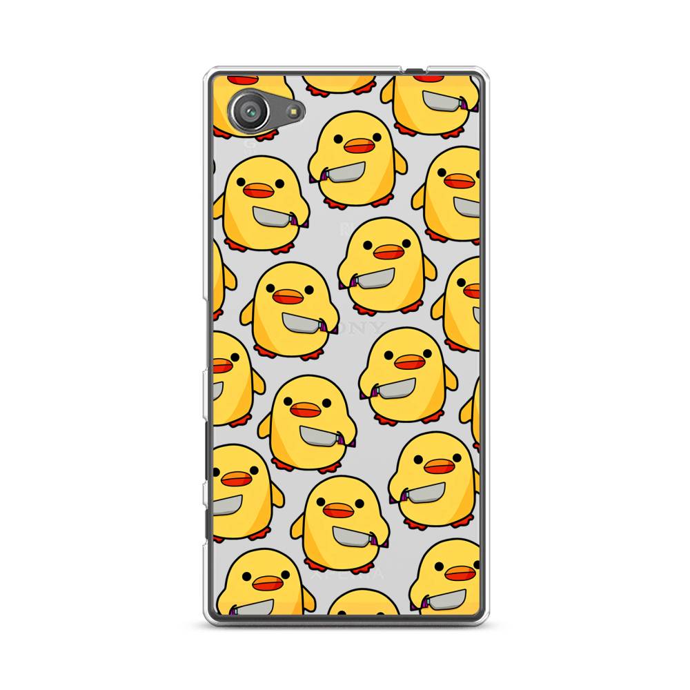 

Чехол на Sony Xperia Z5 compact "Утка с ножом", Прозрачный;желтый;оранжевый, 52250-1