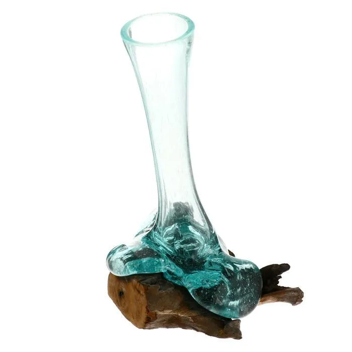 

Вазон стекло на дереве "Харизма"29х28х13 см, Indonesian style