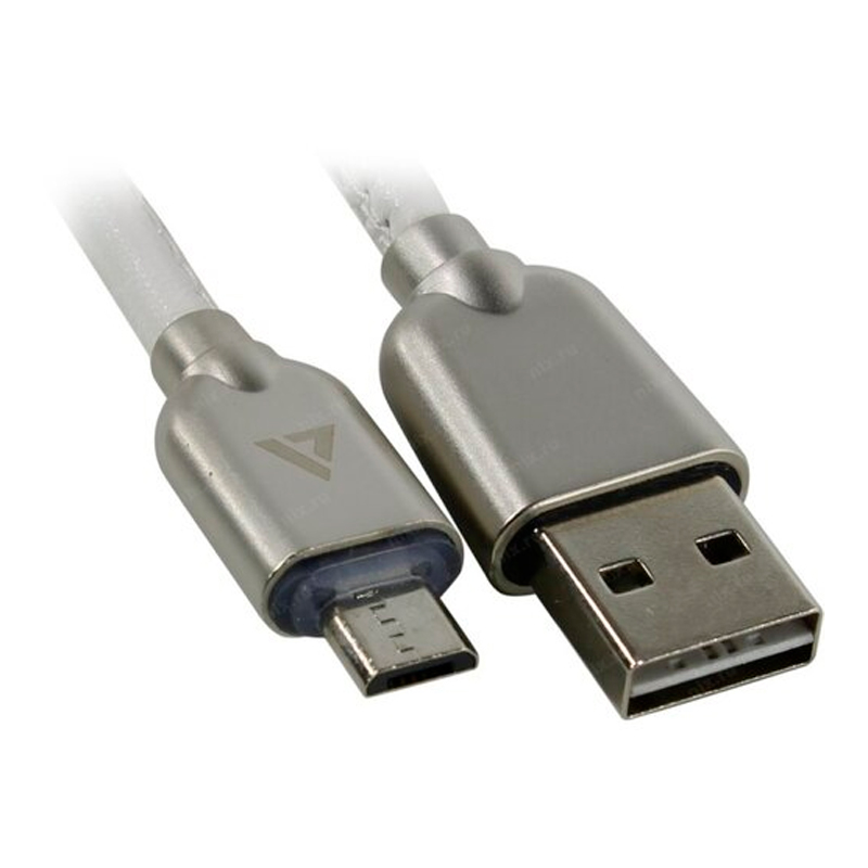 USB кабель ACD-Allure MicroUSB  USB-A Кожа, 1м, белый (ACD-U926-M1W)