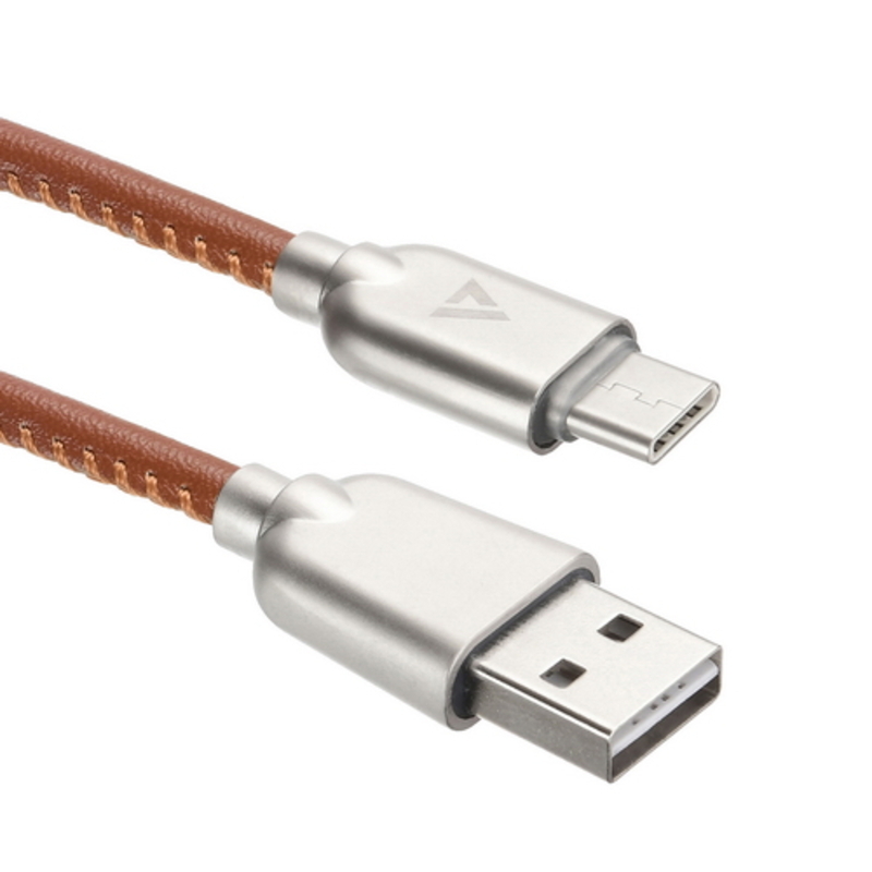 фото Usb кабель acd-allure type-c usb-a кожа, 1м, коричневый (acd-u926-c2n)