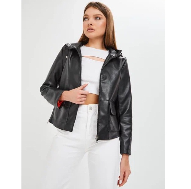 Кожаная куртка женская E-Lisman&ZG G611 черная XL