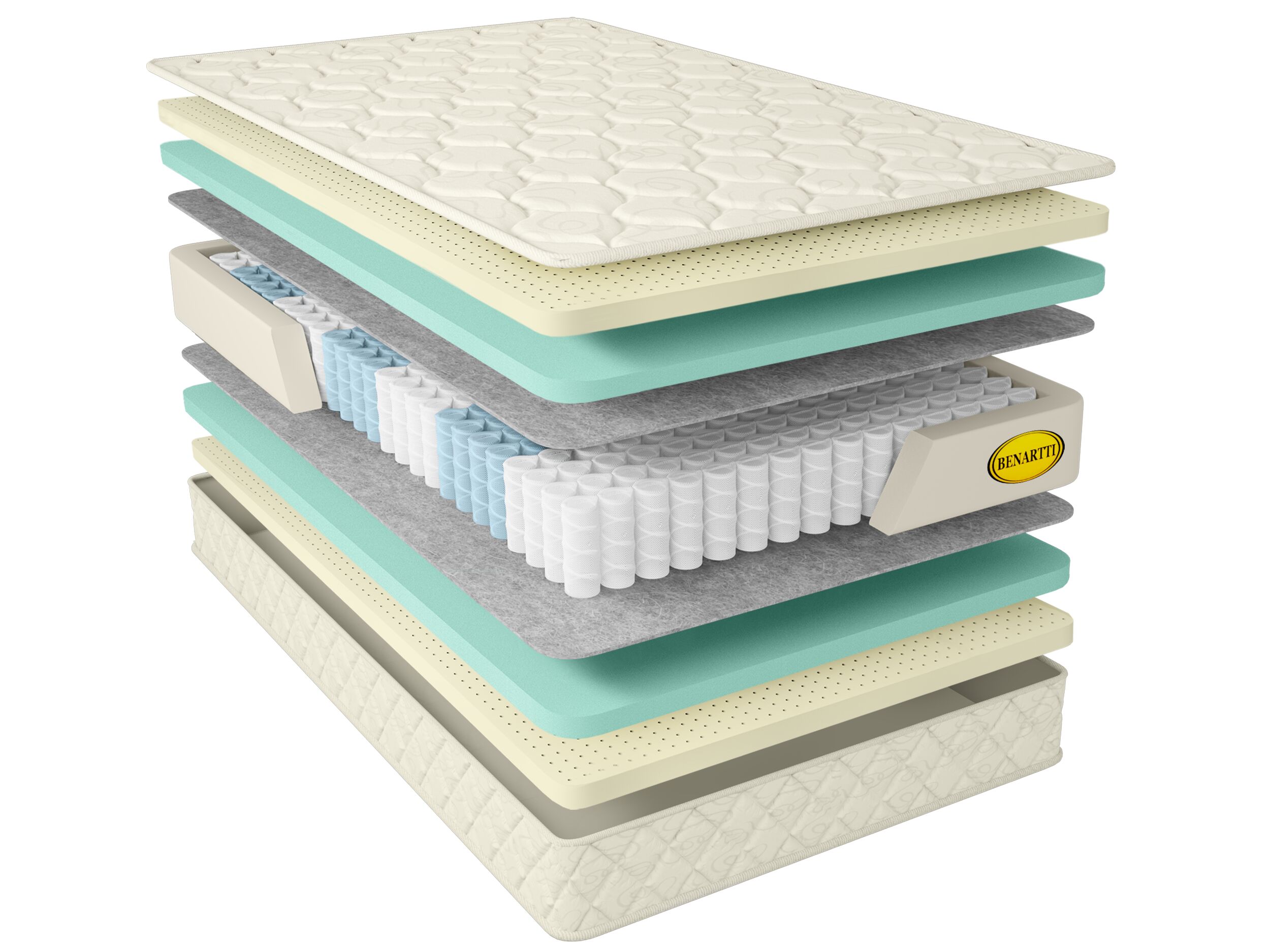 

Матрас Benartti Premium Prime Comfort Max S1000 75х200, Бежевый;белый;серый;серебристый, Prime Comfort Max S1000