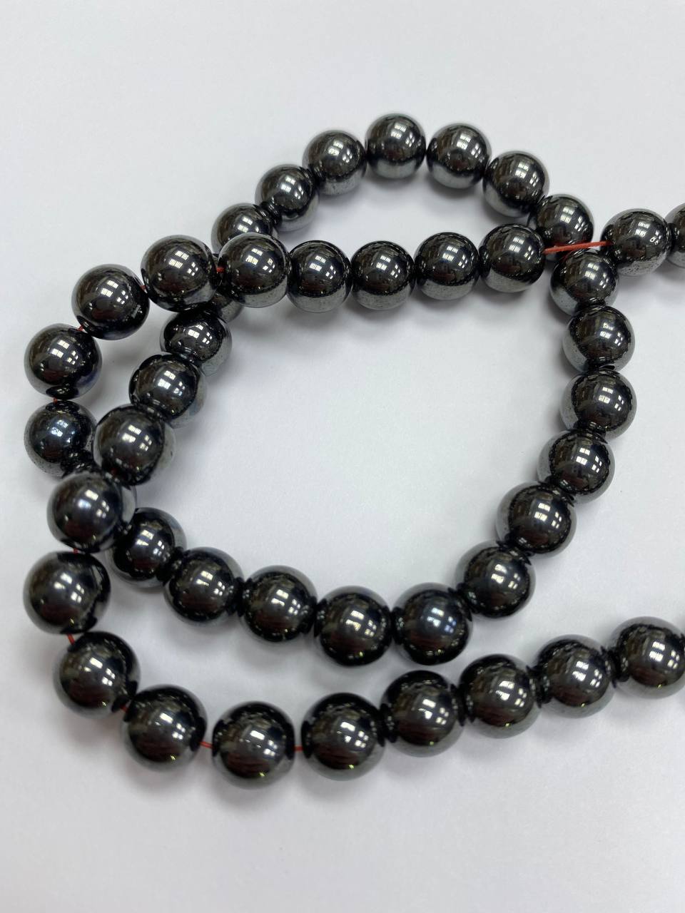 

Бусины из гематита шарик 8 мм, длина 39 см, 51 бусина beads53, Черный, beads53