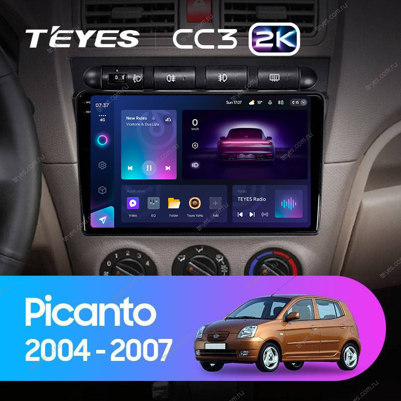 Штатная магнитола Teyes CC3 2K 464 Kia Picanto SA Morning 2004-2007 3920000₽