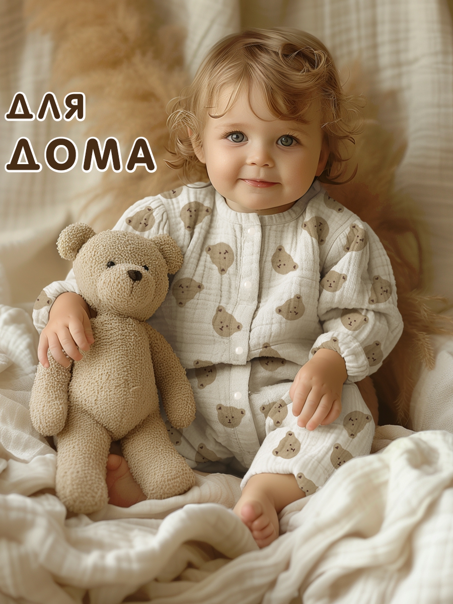 

Комбинезон детский Сонный гномик Токио, бежевый, 62, Токио