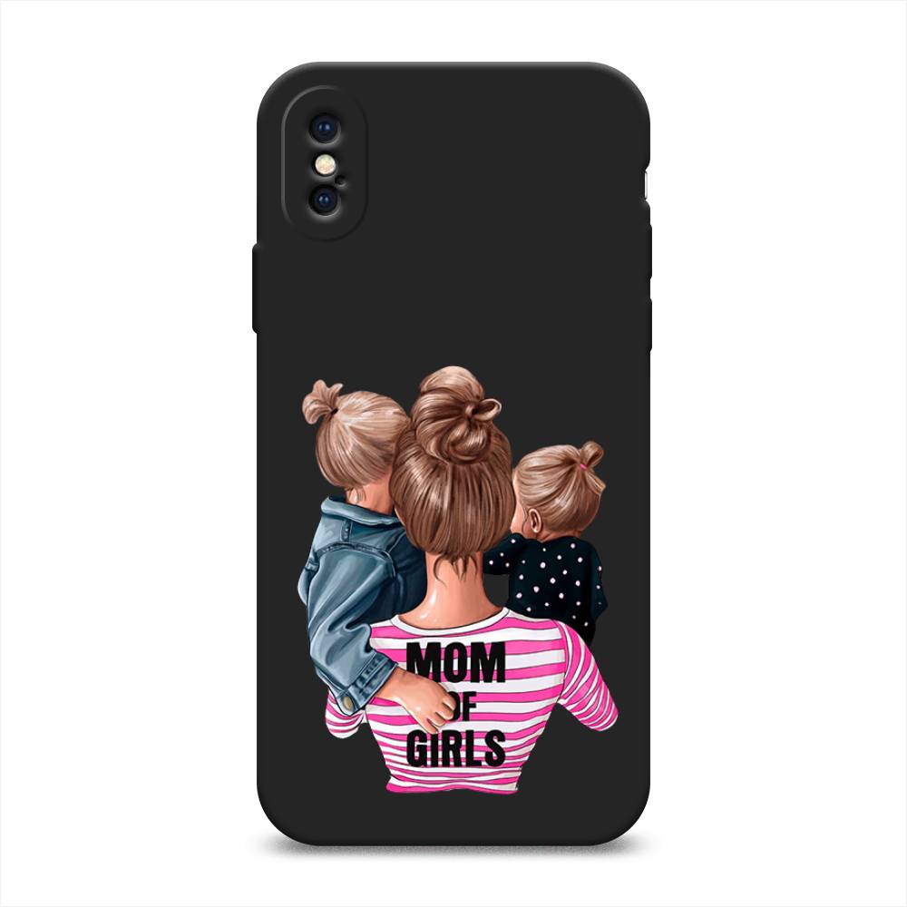 фото Матовый силиконовый чехол "mom of girls" на apple iphone xs (10s) awog