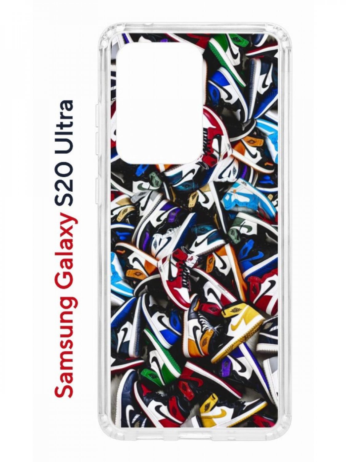 Чехол на Samsung S20 Ultra Kruche Print Кроссовки Nike Air,противоударный бампер с принтом