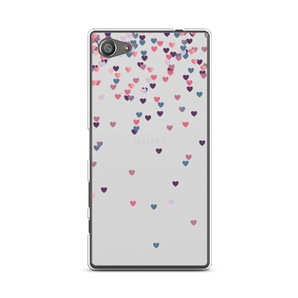 

Чехол на Sony Xperia Z5 compact "Посыпка сердечки", Розовый;фиолетовый, 52250-3