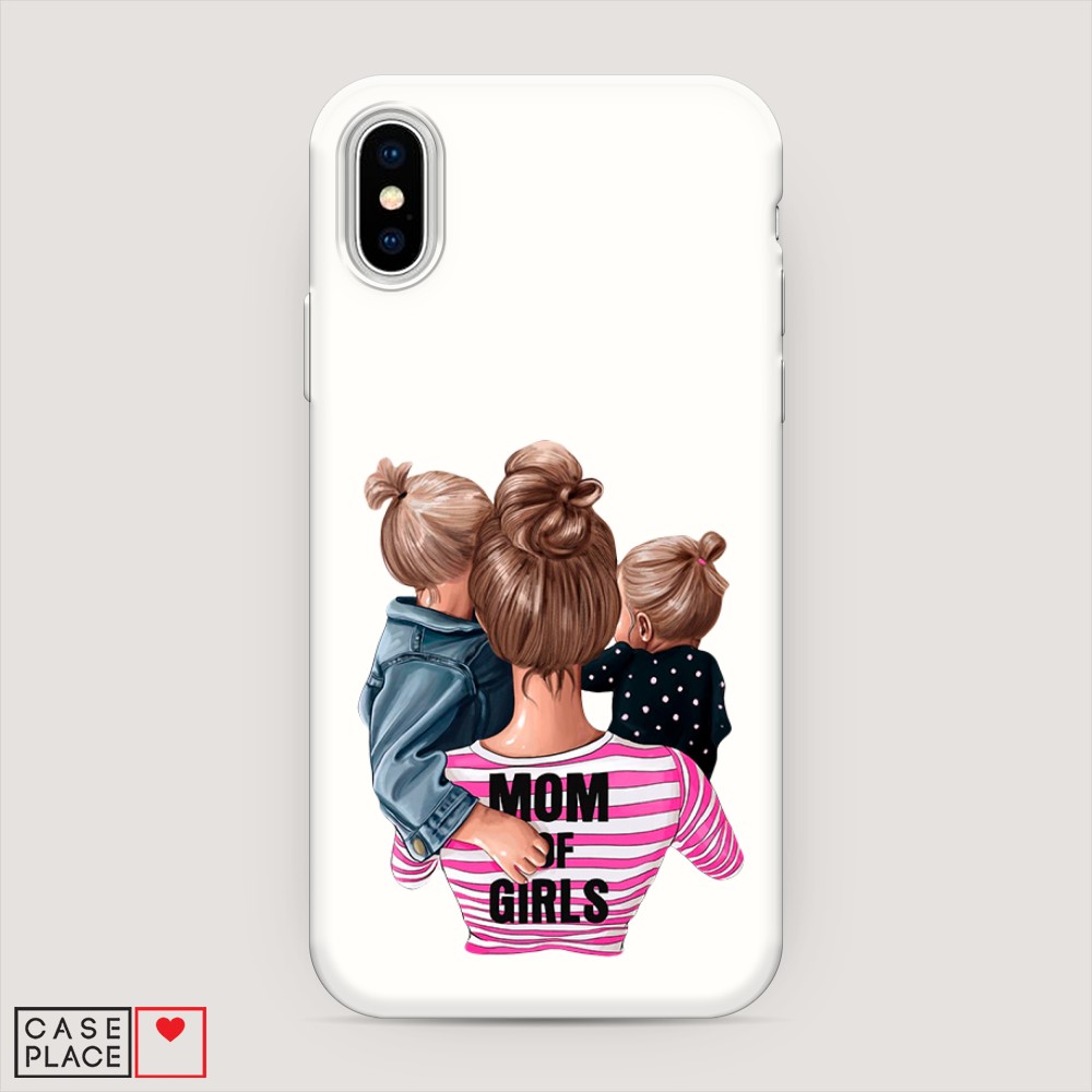 фото Матовый силиконовый чехол "mom of girls" на apple iphone xs (10s) awog