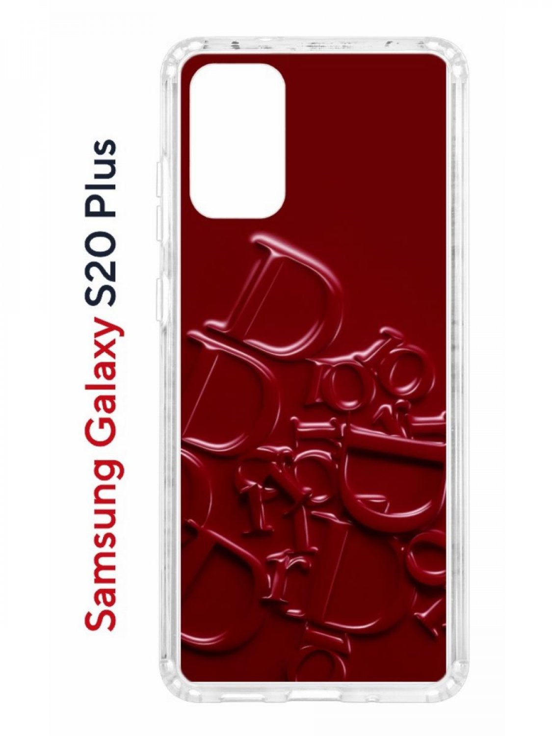 

Чехол на Samsung Galaxy S20 Plus Kruche Print Dior,противоударный бампер с принтом, Прозрачный;бордовый;красный, Самсунг Галакси с20 Плюс