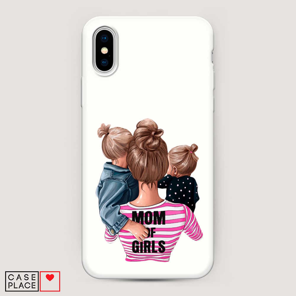 фото Матовый силиконовый чехол "mom of girls" на apple iphone xs max (10s max) awog