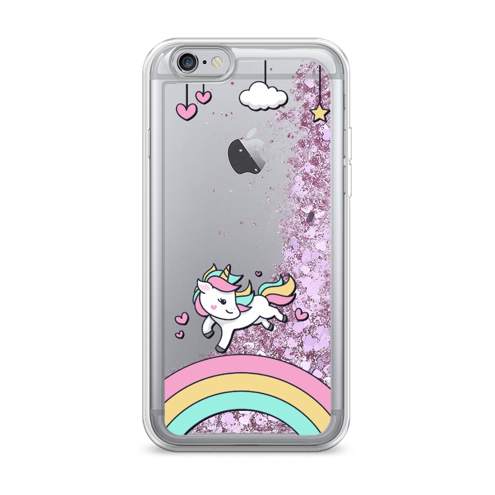 

Жидкий чехол с блестками "Единорог на радуге" на Apple iPhone 6S, 0104S94-1
