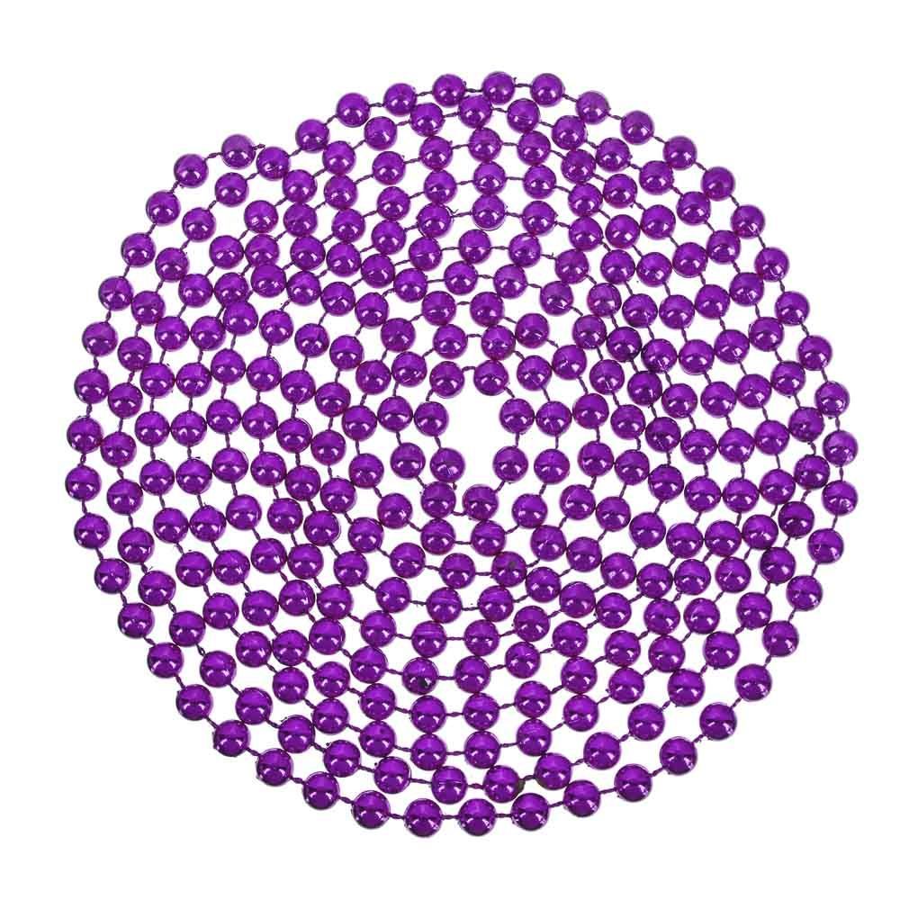 

СНОУ БУМ Бусы декоративные, 270см, мелкие d0,73см, пластик, цвет фиолетовый, (A05), 378253