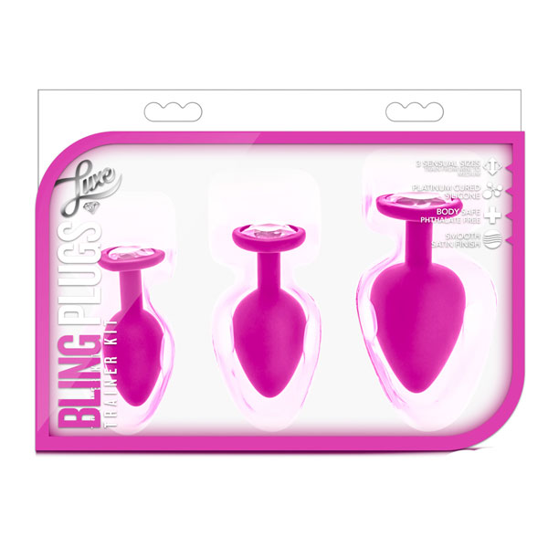 Tonga Массажер для анальной стимуляции Luxe Bling Plugs Training Kit Pink