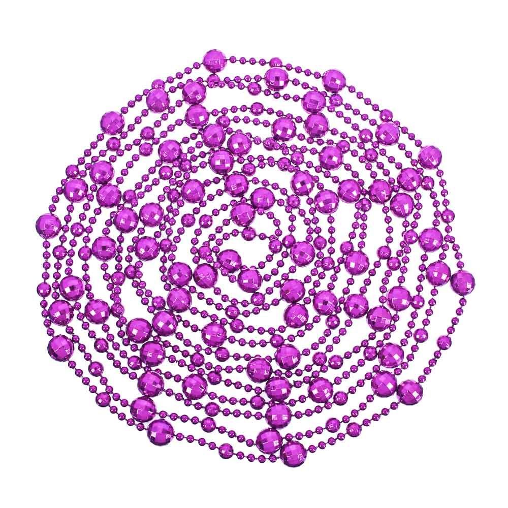 

СНОУ БУМ Бусы, формовые шары разных диаметров, 500 см, пластик, цвет сиреневый (А14), Фиолетовый, 378258