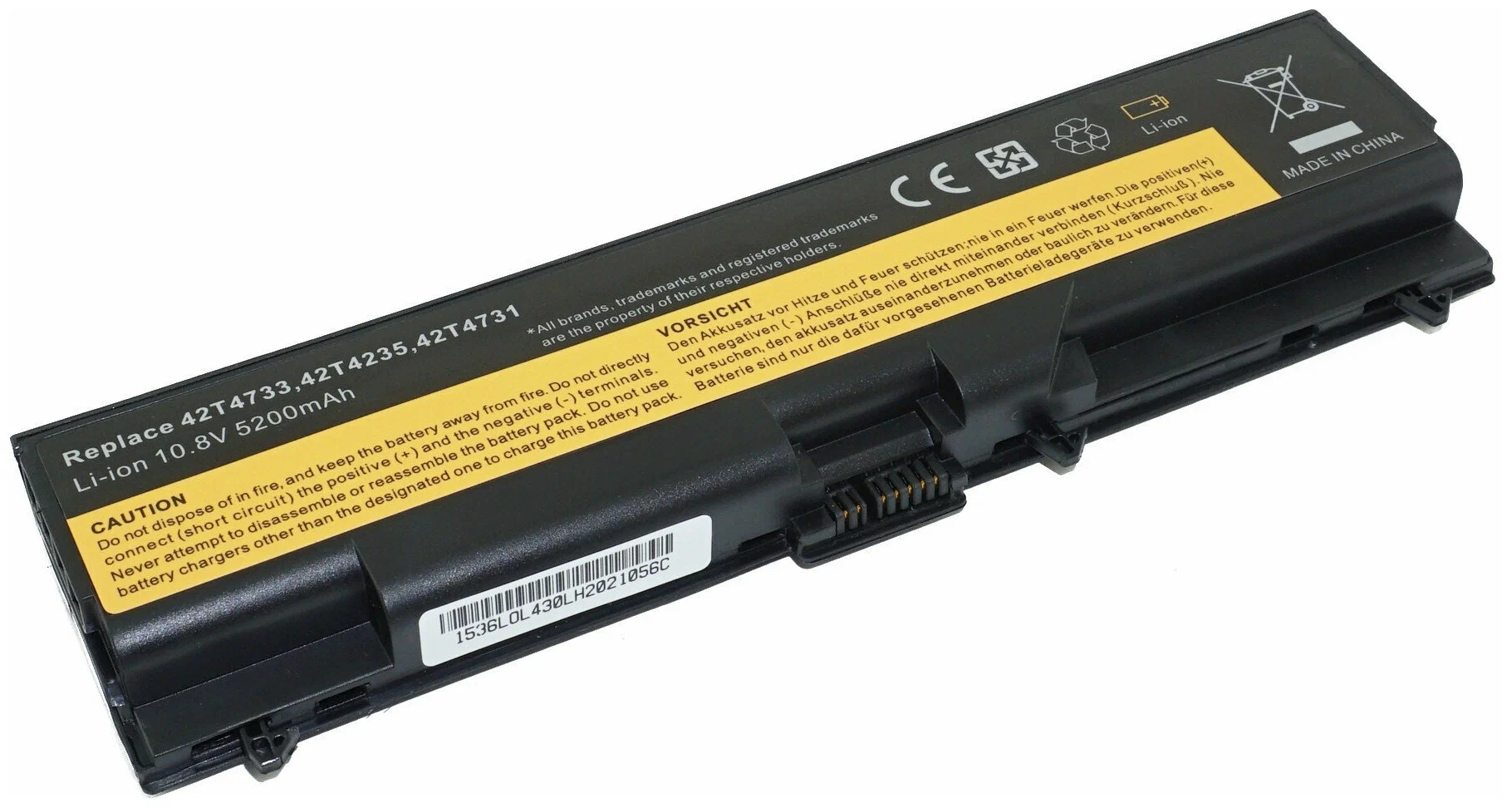 

Аккумулятор для ноутбука Lenovo ThinkPad 42T4731 5200 мАч 10,8В