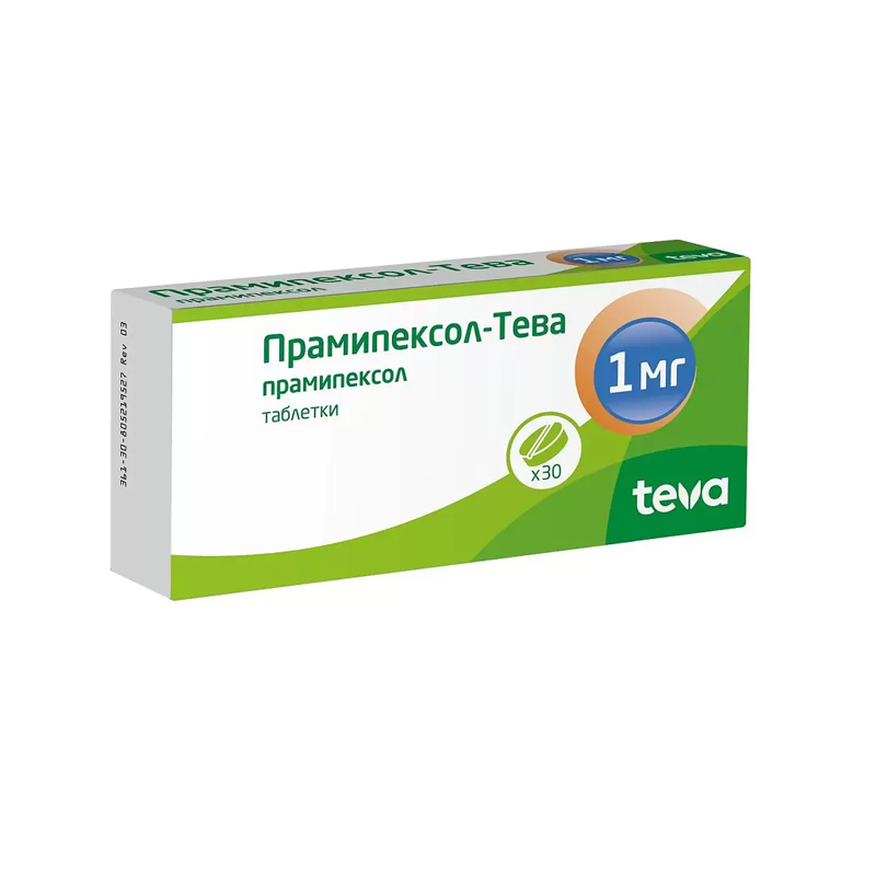 Купить Прамипексол таблетки 1 мг 30 шт., Teva