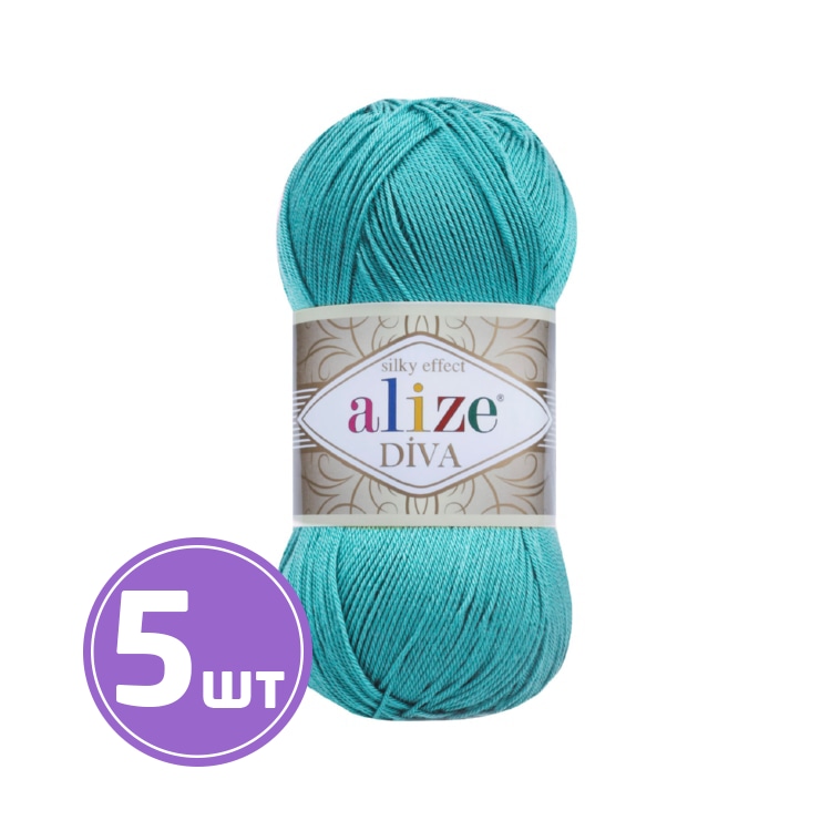 

Пряжа ALIZE Diva Silk effekt (376), светло-бирюзовый, 5 шт. по 100 г