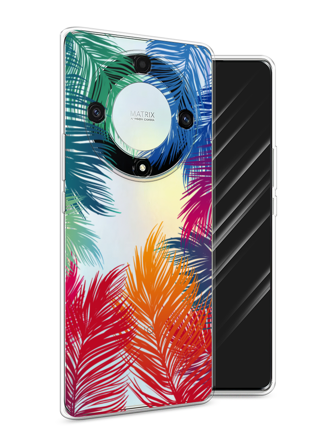 

Чехол Awog на Honor X9A "Рамка из перьев", Красный, 6120850-4