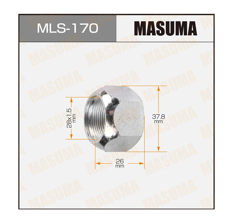 фото Гайка колесная стальная masuma m28x1.5 mls170