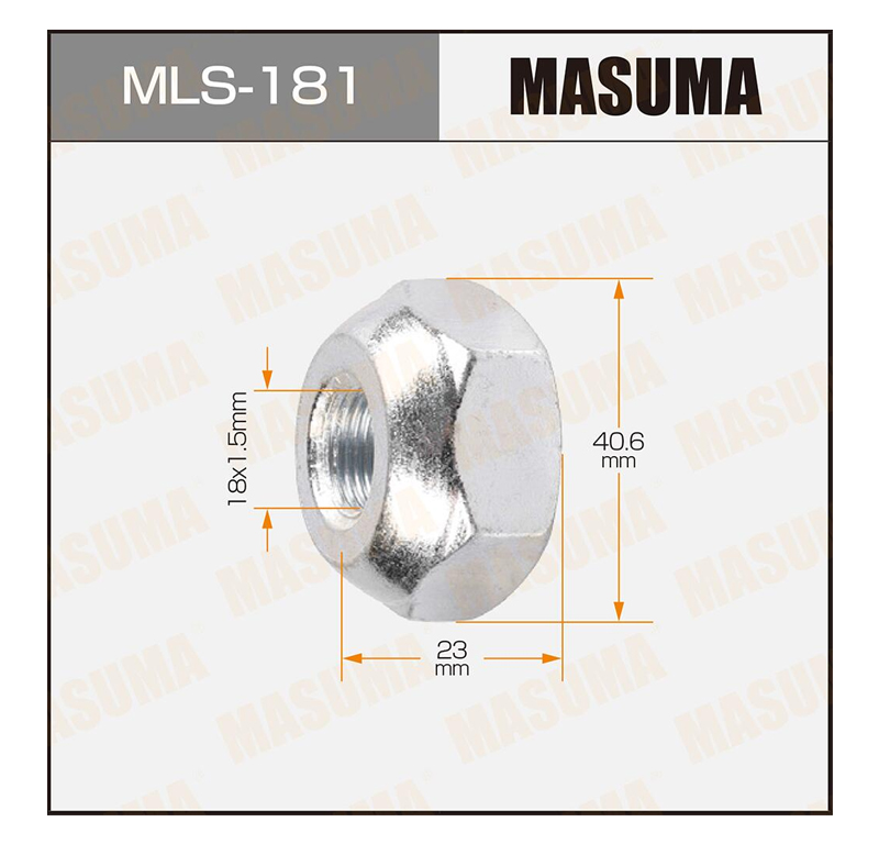 фото Гайка колесная стальная masuma m18x1.5 mls181