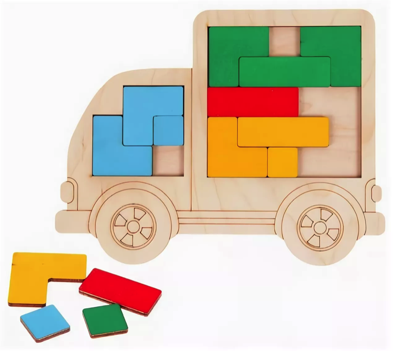 фото Мозаика-головоломка "веселые игрушки" - грузовик лесная мастерская