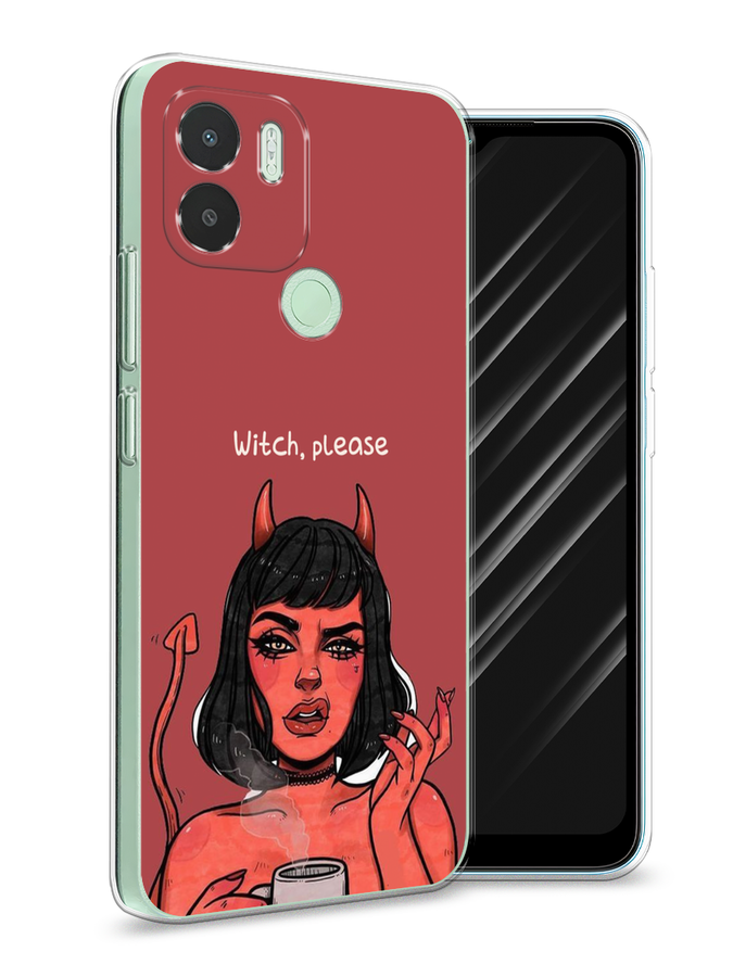 Чехол Awog на Xiaomi Redmi A1+/A2+ "Evil Girl" 318550-6 бордовый,  черный