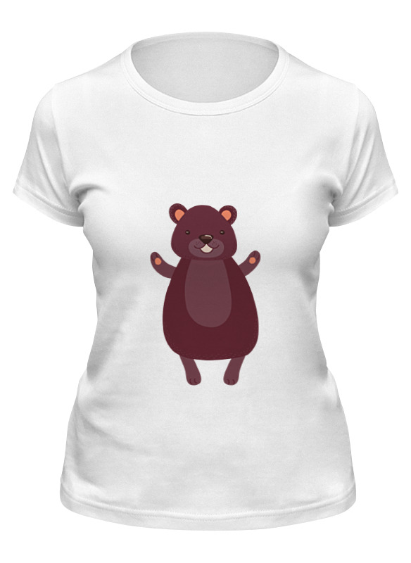 

Футболка женская Printio Мишка белая 2XL, Белый, Мишка