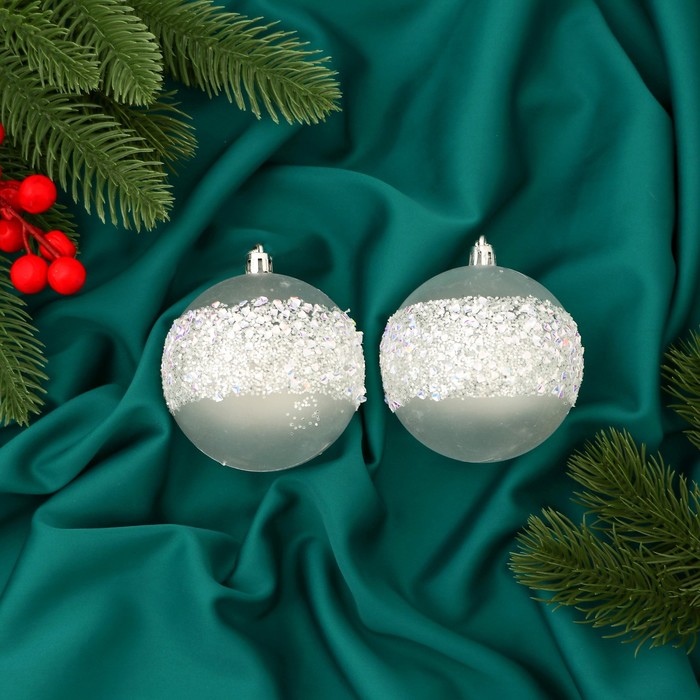 Шар на ель Зимнее волшебство Зимнее сияние 9510217 2 шт. белый